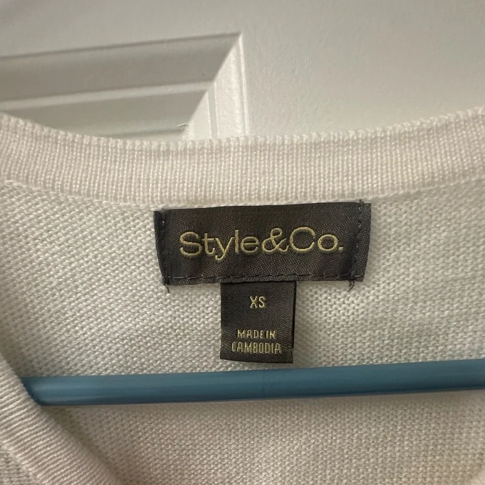 Style & Co. Crew Neck Sweater with Textured Stripes - Picture 3 of 4